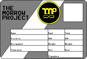 Morrow Project ID Card Morrow Project ID Card
